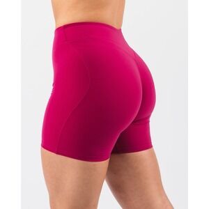 NWT ALPHALETE Women's XL Core‎ Biker Short 7in Inseam Berry Scrunch